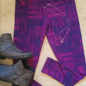 NEW Lularoe TC leggings dark blue & dark pink